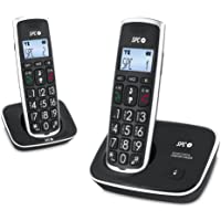 Los mejores  - SPC Comfort Kaiser Duo teléfono inalámbrico color negro con teclas y digitos grandes- compatible con audífonos- agenda…